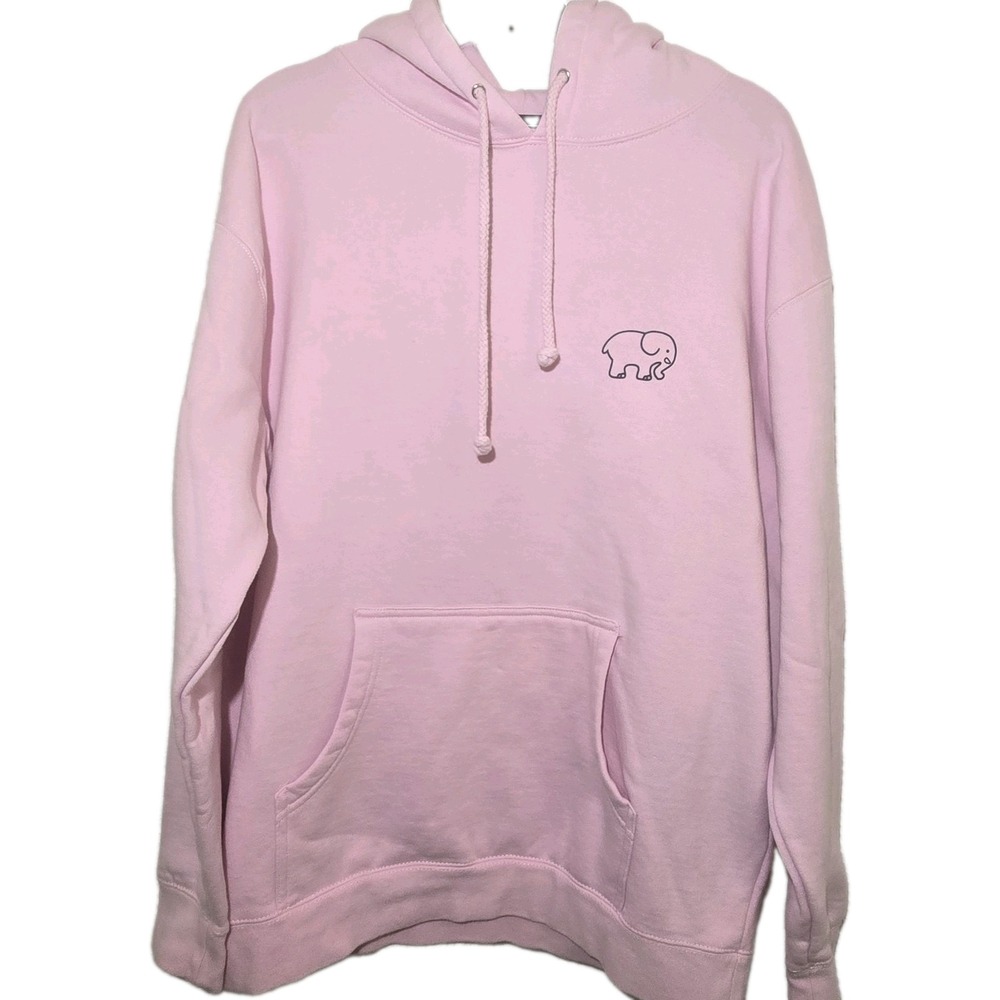 Ivory Ella Pink Daisy Floral Elephant Hoodie Womens Size L Save The Elephants